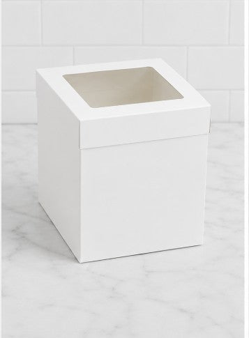 Tall White Cake Box with Window