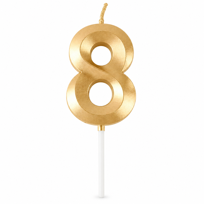 NUMBER BIRTHDAY CAKE CANDLE - GOLD