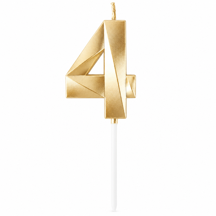 NUMBER BIRTHDAY CAKE CANDLE - GOLD