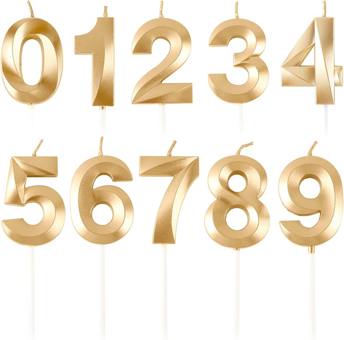 Large Gold Number Birthday Candle