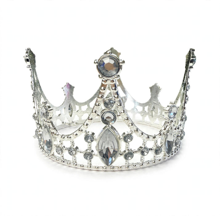 3" Metal Jeweled Crown Cake Topper