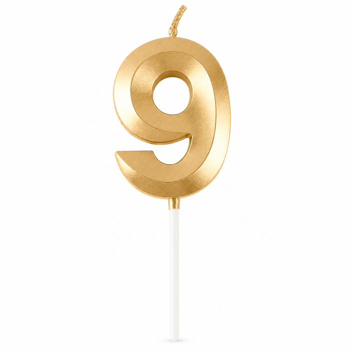 NUMBER BIRTHDAY CAKE CANDLE - GOLD