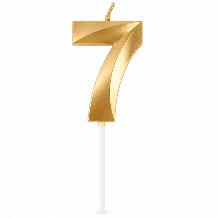 NUMBER BIRTHDAY CAKE CANDLE - GOLD