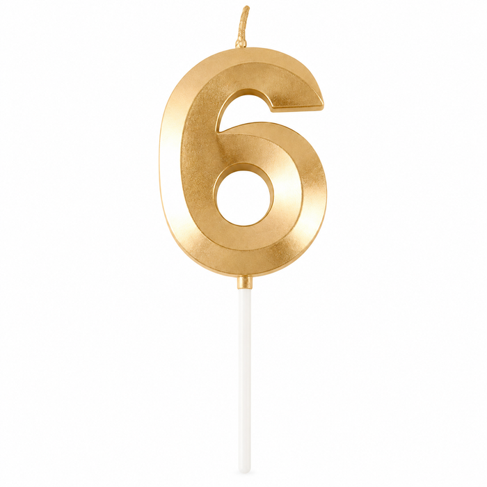 NUMBER BIRTHDAY CAKE CANDLE - GOLD