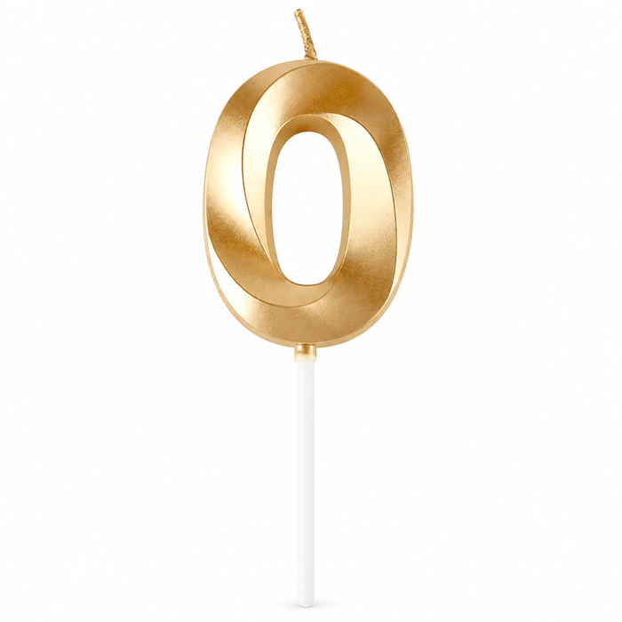 NUMBER BIRTHDAY CAKE CANDLE - GOLD