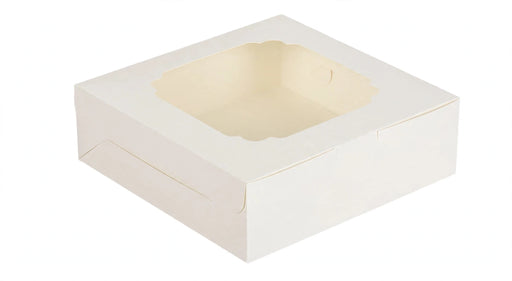 8 x 8 x 2.5 in White Bakery Box with Window
