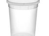 Translucent 32 oz deli container with matching lid