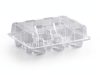 Clear hinged 6-count cupcake container with high dome lid