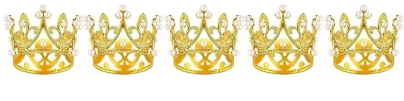 Mini Crown Cake Topper Gold